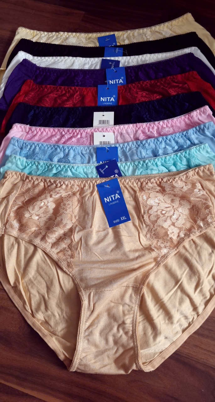 Block 5 cái quần lót nữ cotton lưng cao Nita