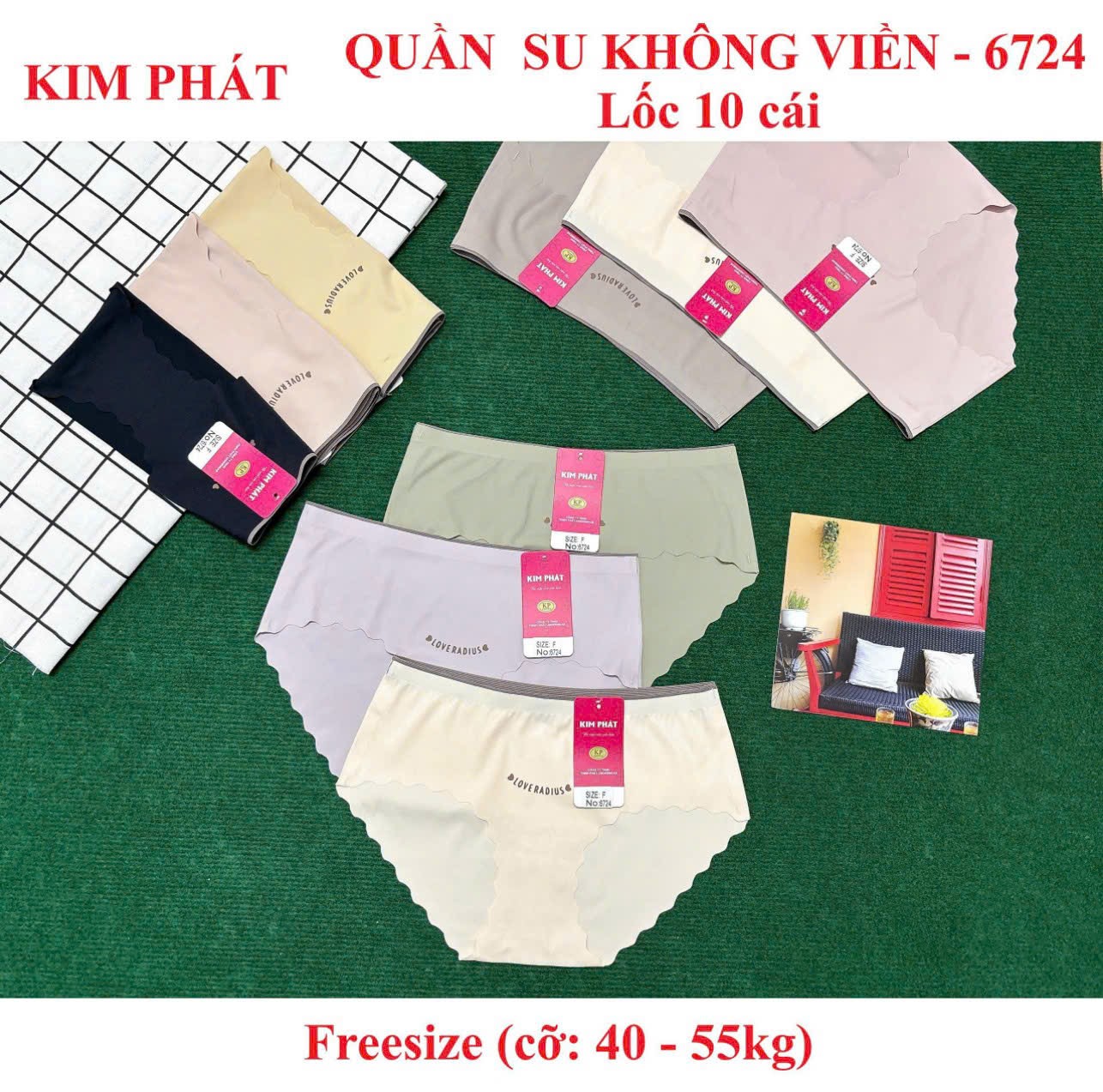 Block 5 cái quần lót su không viền mã 6724