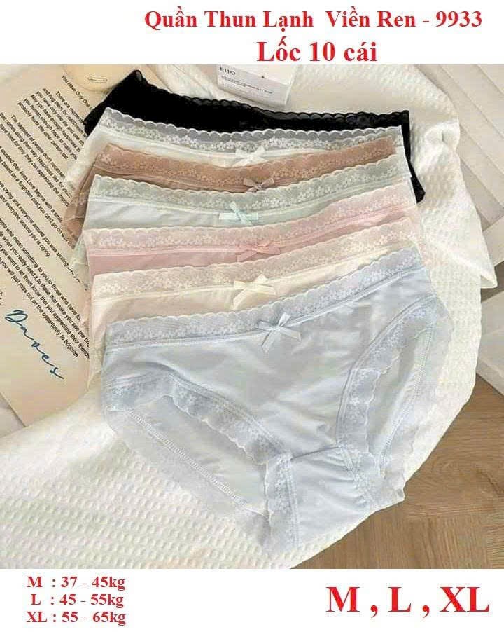 Block 5 cái quần thun lụa viền ren 9933
