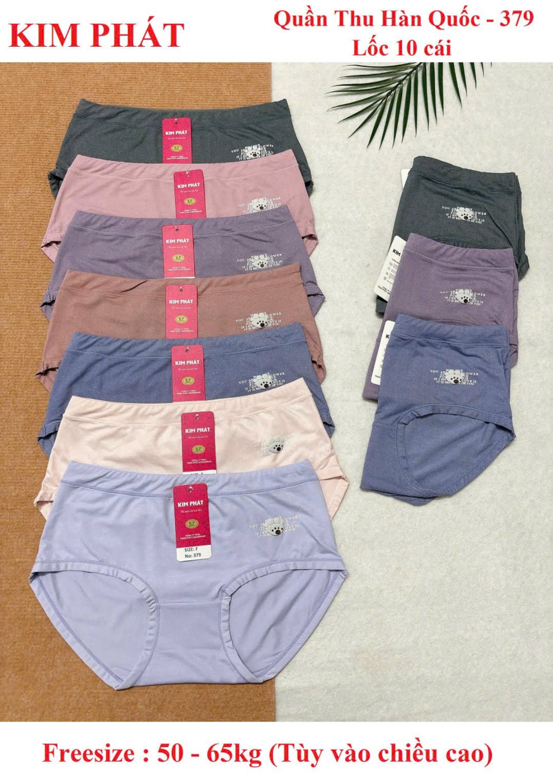 Block 5 cái quần lót nữ cotton mã 379