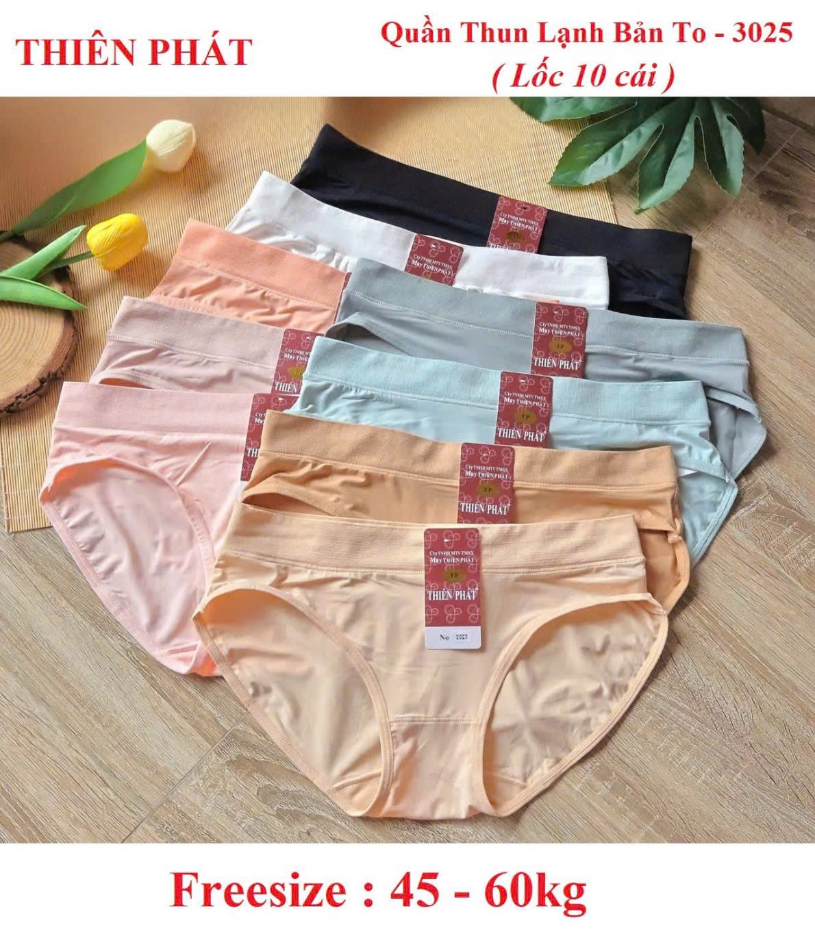 Block 5 cái quần lót nữ thun lạnh 3025